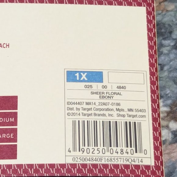 Merona Black premium fashion tights diamond/floral set of 2 NEW size 1X - Picture 9 of 9